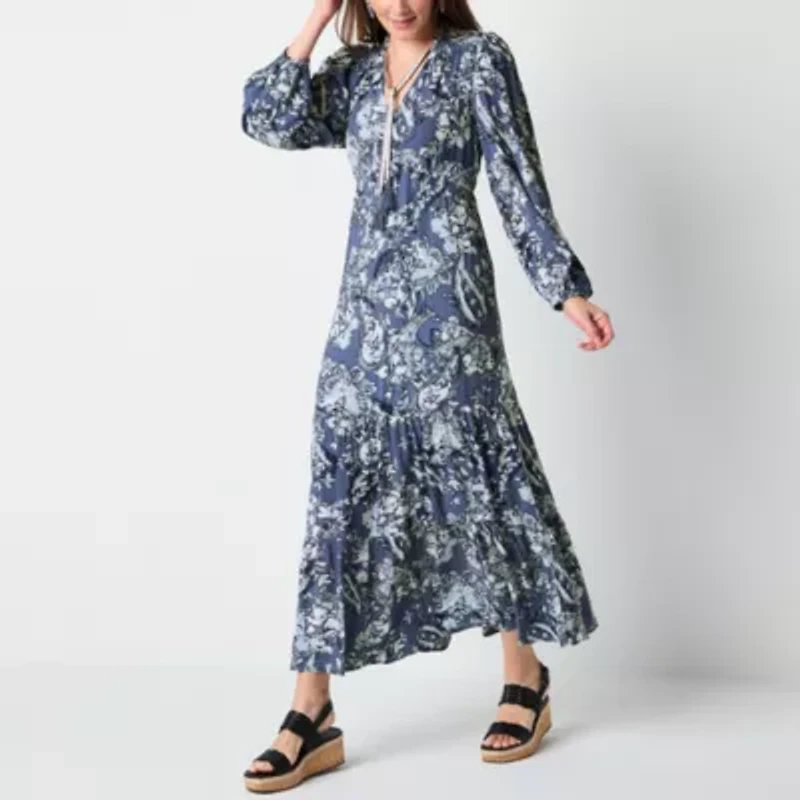 Frye and Co. Womens Long Sleeve Maxi Dress