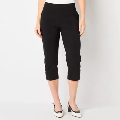 Liz Claiborne April Womens Stretch Fabric Slim Mid Rise Capri Pant