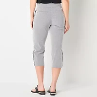Liz Claiborne April Womens Stretch Fabric Slim Mid Rise Capri Pant