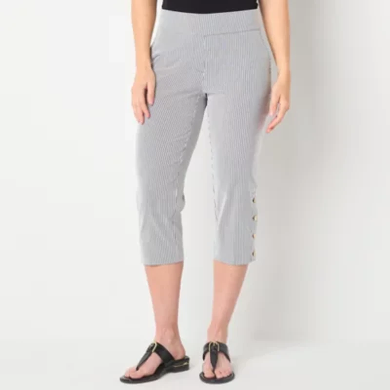 Liz Claiborne April Womens Stretch Fabric Slim Mid Rise Capri Pant