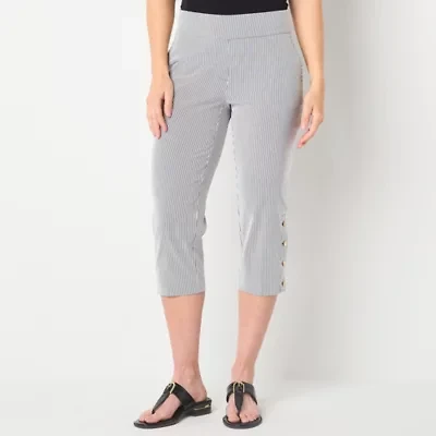 Liz Claiborne April Womens Stretch Fabric Slim Mid Rise Capri Pant