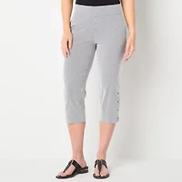 Liz Claiborne April Womens Stretch Fabric Slim Mid Rise Capri Pant