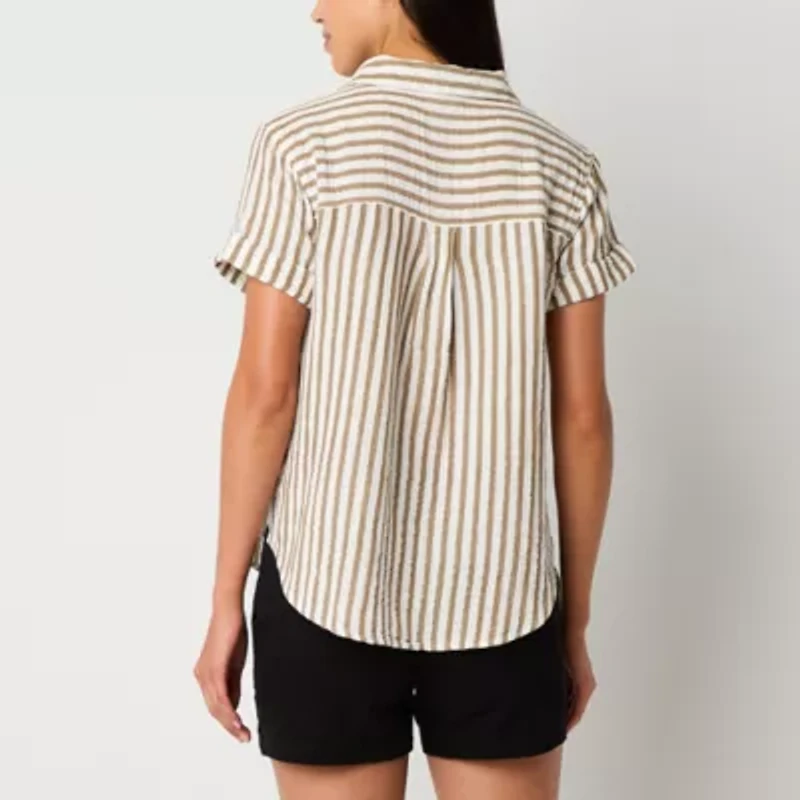 a.n.a Womens Short Sleeve Blouse