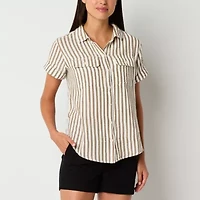 a.n.a Womens Short Sleeve Blouse