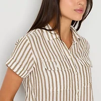 a.n.a Womens Short Sleeve Blouse