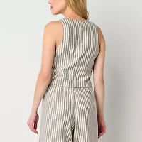 a.n.a Linen Blend Womens Sleeveless Vest