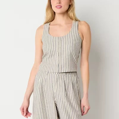 a.n.a Linen Blend Womens Sleeveless Vest