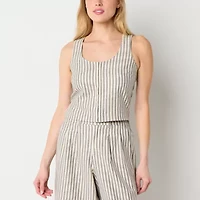 a.n.a Linen Blend Womens Sleeveless Vest