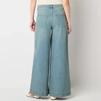 a.n.a Soft Drape Womens Low Rise Wide Leg Jean