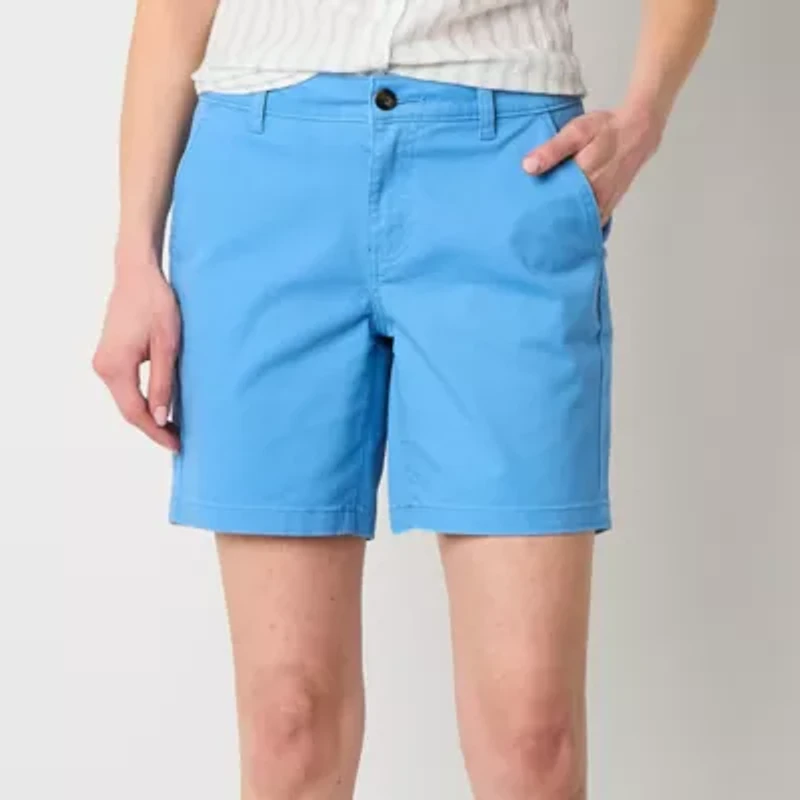 a.n.a Womens 7" Mid Rise Chino Short