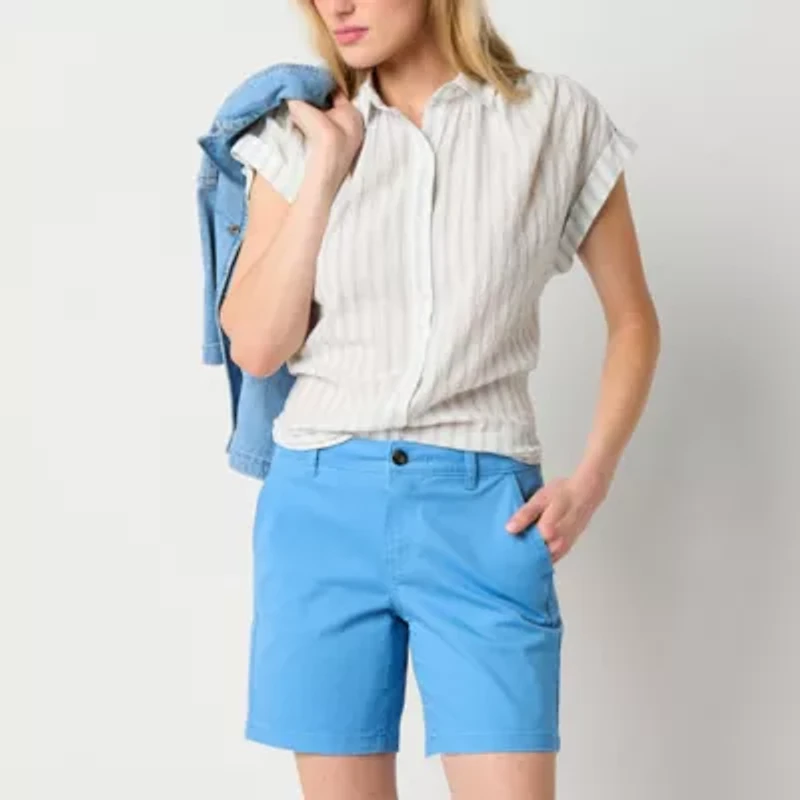 a.n.a Womens 7" Mid Rise Chino Short