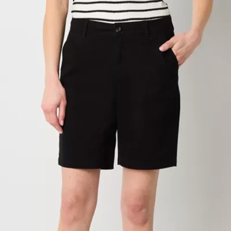 a.n.a Womens 9" Mid Rise Chino Short