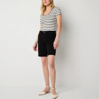 a.n.a Womens 9" Mid Rise Chino Short