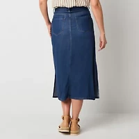 a.n.a Soft Drape Womens High Rise Midi Denim Skirt