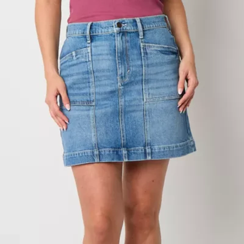 a.n.a Womens High Rise Denim Skirt