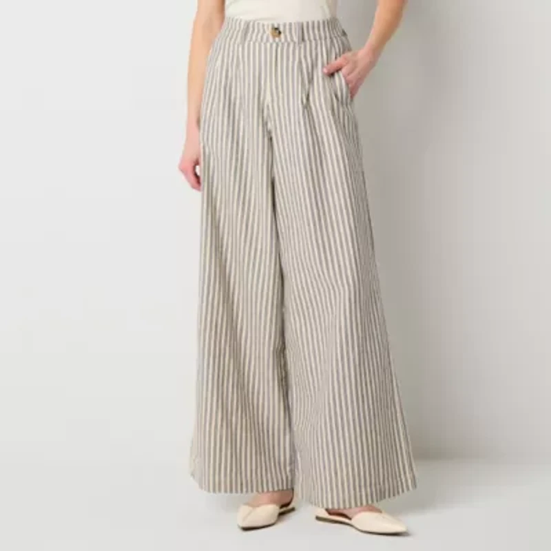 a.n.a Womens Wide Leg High Rise Trouser