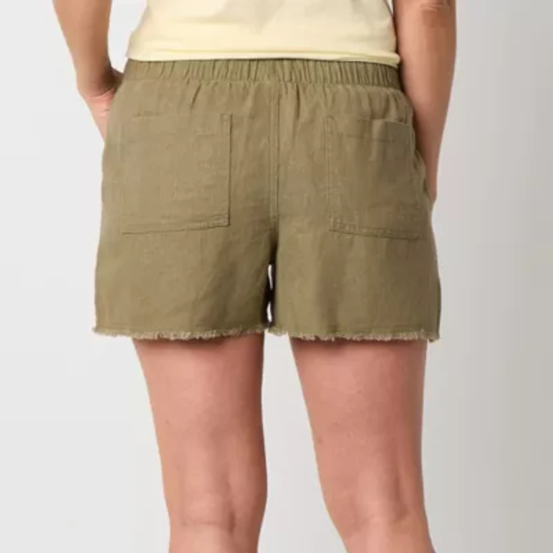 a.n.a Womens Utility Mid Rise 3 1/2" Pull-On Short