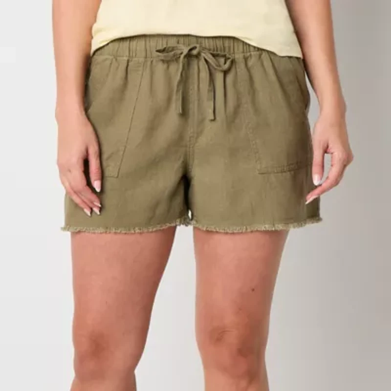 a.n.a Womens Utility Mid Rise 3 1/2" Pull-On Short