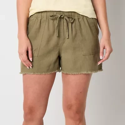 a.n.a Womens Utility Mid Rise 3 1/2" Pull-On Short