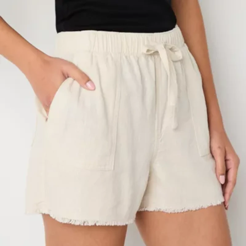 a.n.a Womens Utility Mid Rise 3 1/2" Pull-On Short