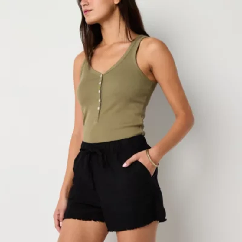 a.n.a Womens Utility Mid Rise 3 1/2" Pull-On Short