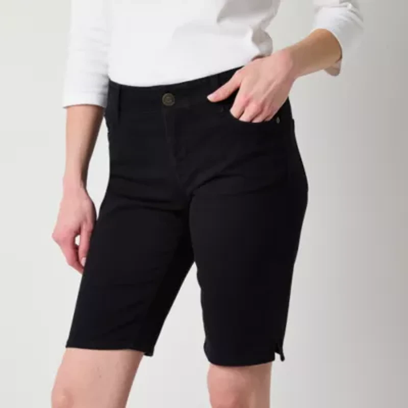 Liz Claiborne Sara Womens 11" Mid Rise Bermuda Short