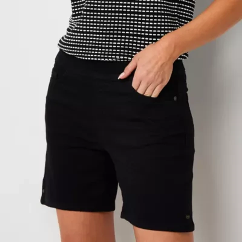 Liz Claiborne Amber Womens Mid Rise Denim Pull-On Short