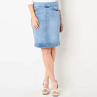 Liz Claiborne Womens Mid Rise Denim Skirt