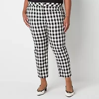 Liz Claiborne Womens Slim Mid Rise Plus Pant