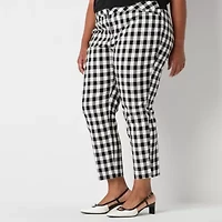 Liz Claiborne Womens Slim Mid Rise Plus Pant