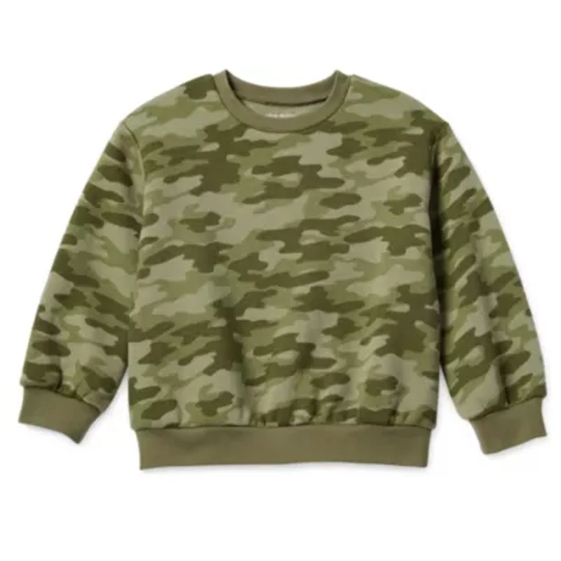 Okie Dokie Toddler Boys Crew Neck Fleece Long Sleeve Sweatshirt