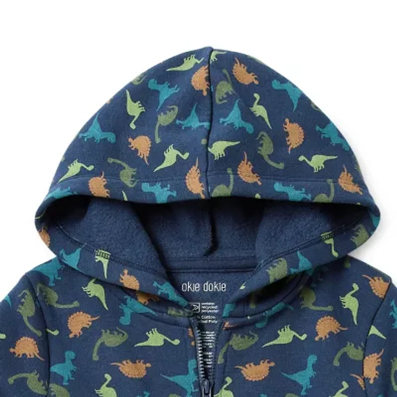 Okie Dokie Dino Toddler Boys Fleece Lightweight Jacket