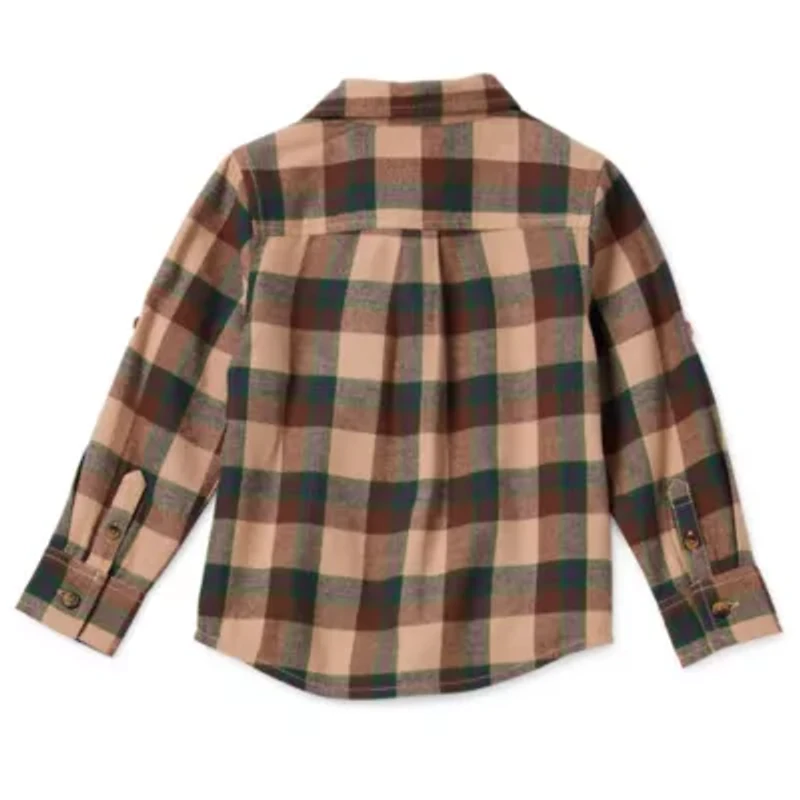 Okie Dokie Toddler & Little Boys Long Sleeve Regular Fit Flannel Shirt