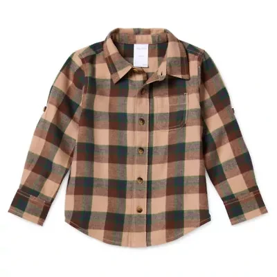 Okie Dokie Toddler & Little Boys Long Sleeve Regular Fit Flannel Shirt