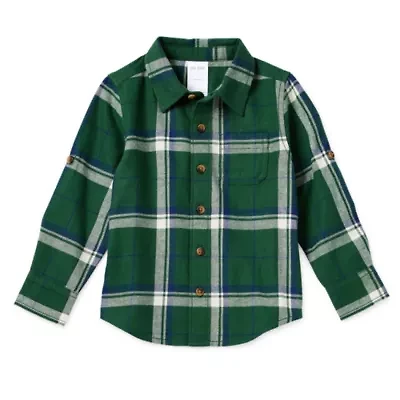 Okie Dokie Toddler & Little Boys Long Sleeve Regular Fit Flannel Shirt