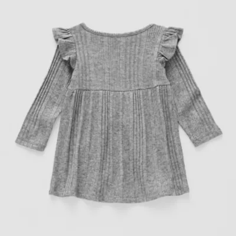 Okie Dokie Toddler & Little Girls Long Sleeve A-Line Dress