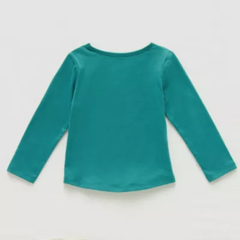 Okie Dokie Toddler & Little Girls Round Neck Long Sleeve Graphic T-Shirt