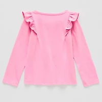 Okie Dokie Toddler & Little Girls Round Neck Long Sleeve T-Shirt