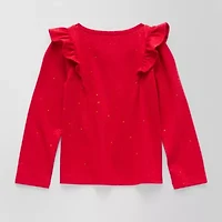 Okie Dokie Toddler & Little Girls Round Neck Long Sleeve T-Shirt