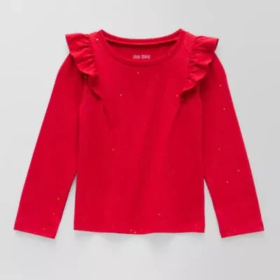 Okie Dokie Toddler & Little Girls Round Neck Long Sleeve T-Shirt