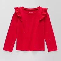 Okie Dokie Toddler & Little Girls Round Neck Long Sleeve T-Shirt