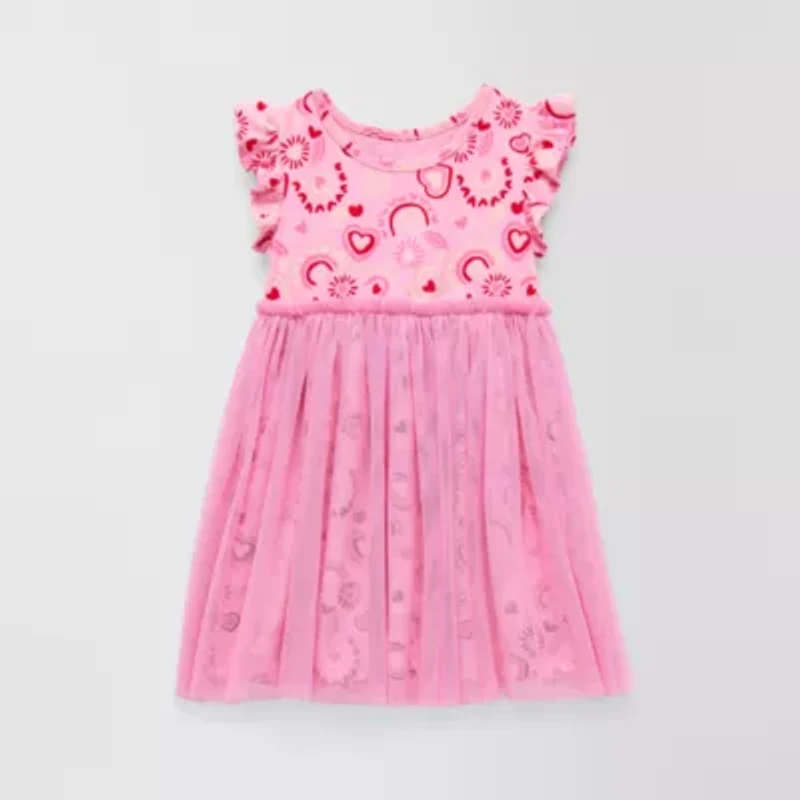 Okie Dokie Toddler & Little Girls Sleeveless Flutter Sleeve Tutu Dress