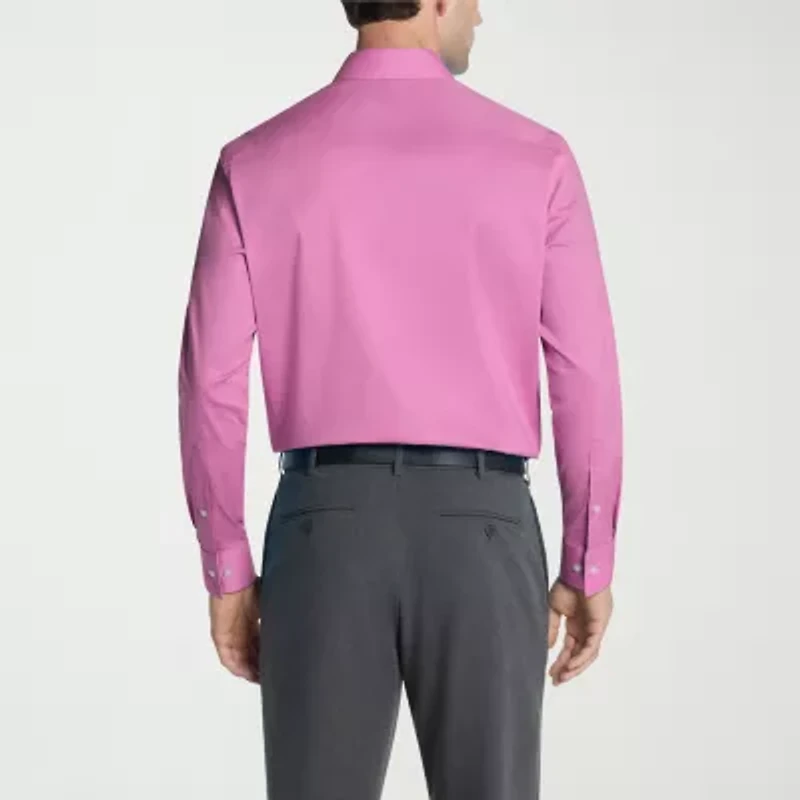 Van Heusen Everyday Defense Stain Shield Mens Regular Fit Stretch Fabric Wrinkle Free Long Sleeve Dress Shirt