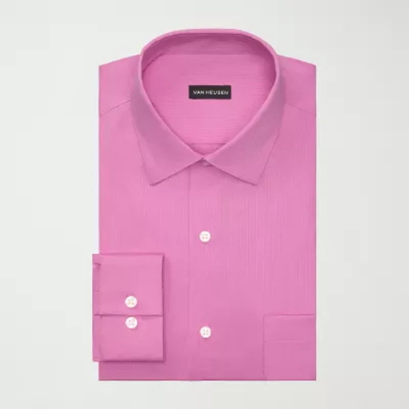 Van Heusen Everyday Defense Stain Shield Mens Regular Fit Stretch Fabric Wrinkle Free Long Sleeve Dress Shirt