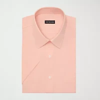 Van Heusen Poplin Mens Regular Fit Easy Care Wrinkle Free Short Sleeve Dress Shirt