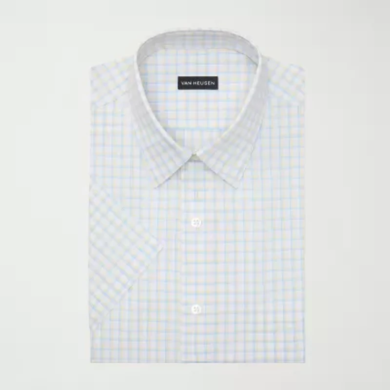 Van Heusen Poplin Mens Regular Fit Short Sleeve Dress Shirt