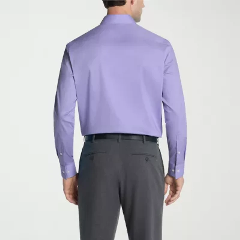 Van Heusen Everyday Defense Stain Shield Mens Regular Fit Stretch Fabric Wrinkle Free Long Sleeve Dress Shirt