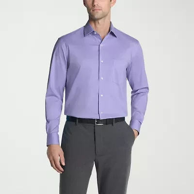 Van Heusen Everyday Defense Stain Shield Mens Regular Fit Stretch Fabric Wrinkle Free Long Sleeve Dress Shirt