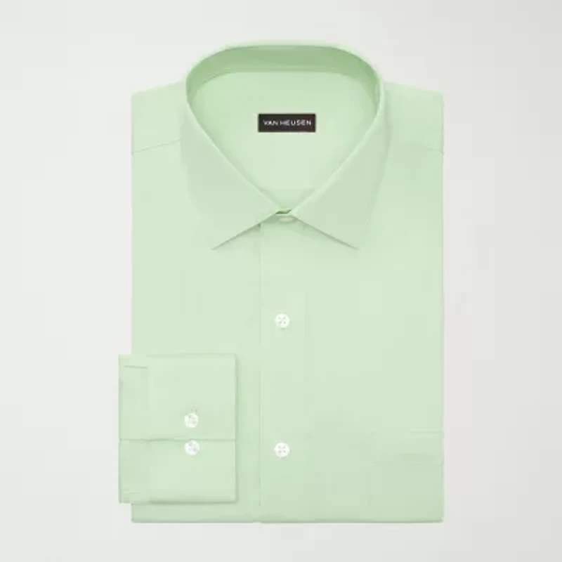 Van Heusen Ultra Flex Mens Regular Fit Stretch Fabric Wrinkle Free Long Sleeve Dress Shirt