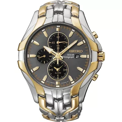 Seiko® Excelsior Mens Two-Tone Chronograph Solar Watch SSC138